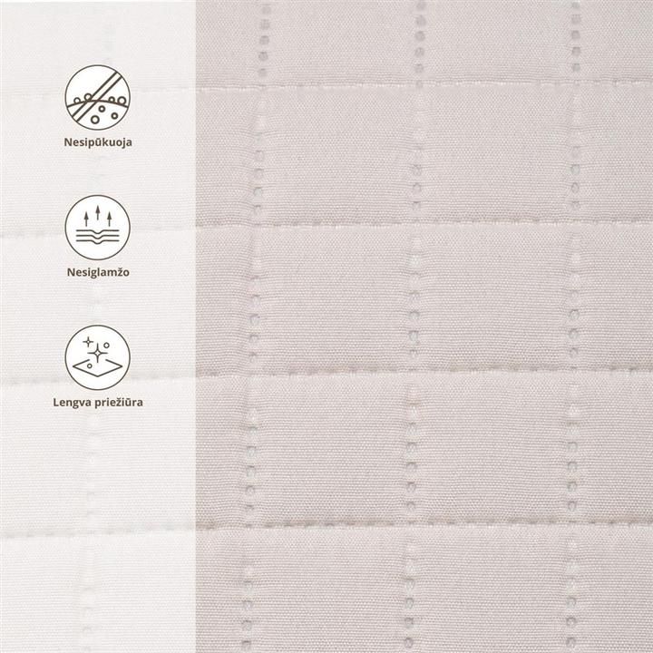 Actual product image Domoletti BEDSPREAD MICRO 160X220 CM SQUARES BEIGE (220 x 160 cm)