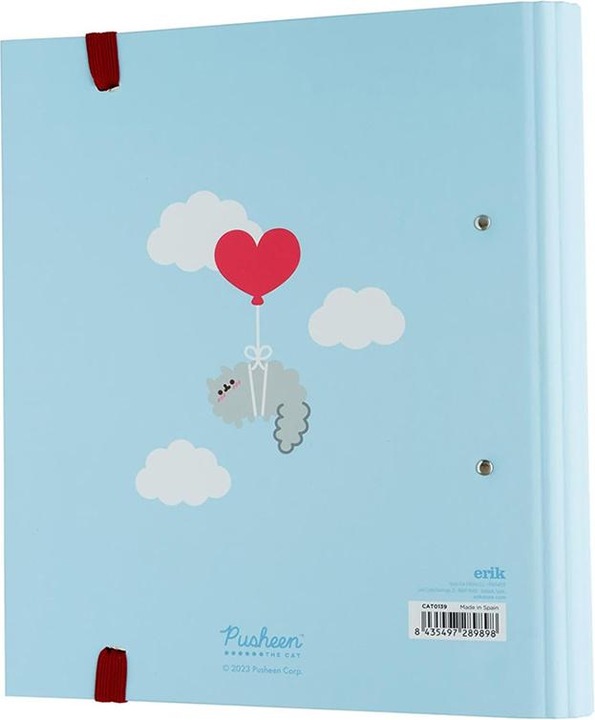 Actual product image Pusheen Ring binder A4 narrow 2 rings Cat A4 binder (A4)