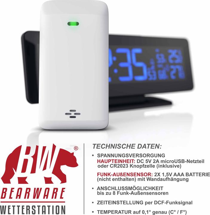 Actual product image Bearware Wireless weather station with outdoor sensor