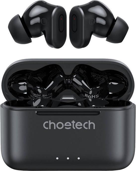 Choetech Wireless Earphones TWS BH-T15 ANC+ENC (black) (ANC, 6 h, Wireless)