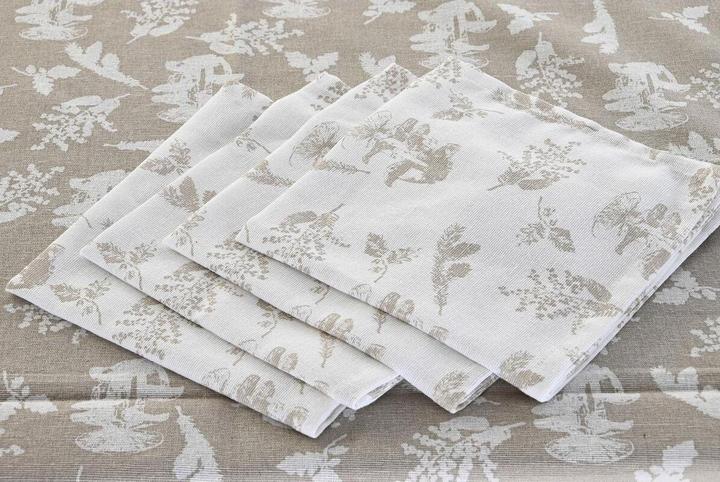 Produktbild DKD Home Decor Tischdecke und Servietten 2 Stück 150 x 150 x 0,5 cm Beige Weiss Hellbraun