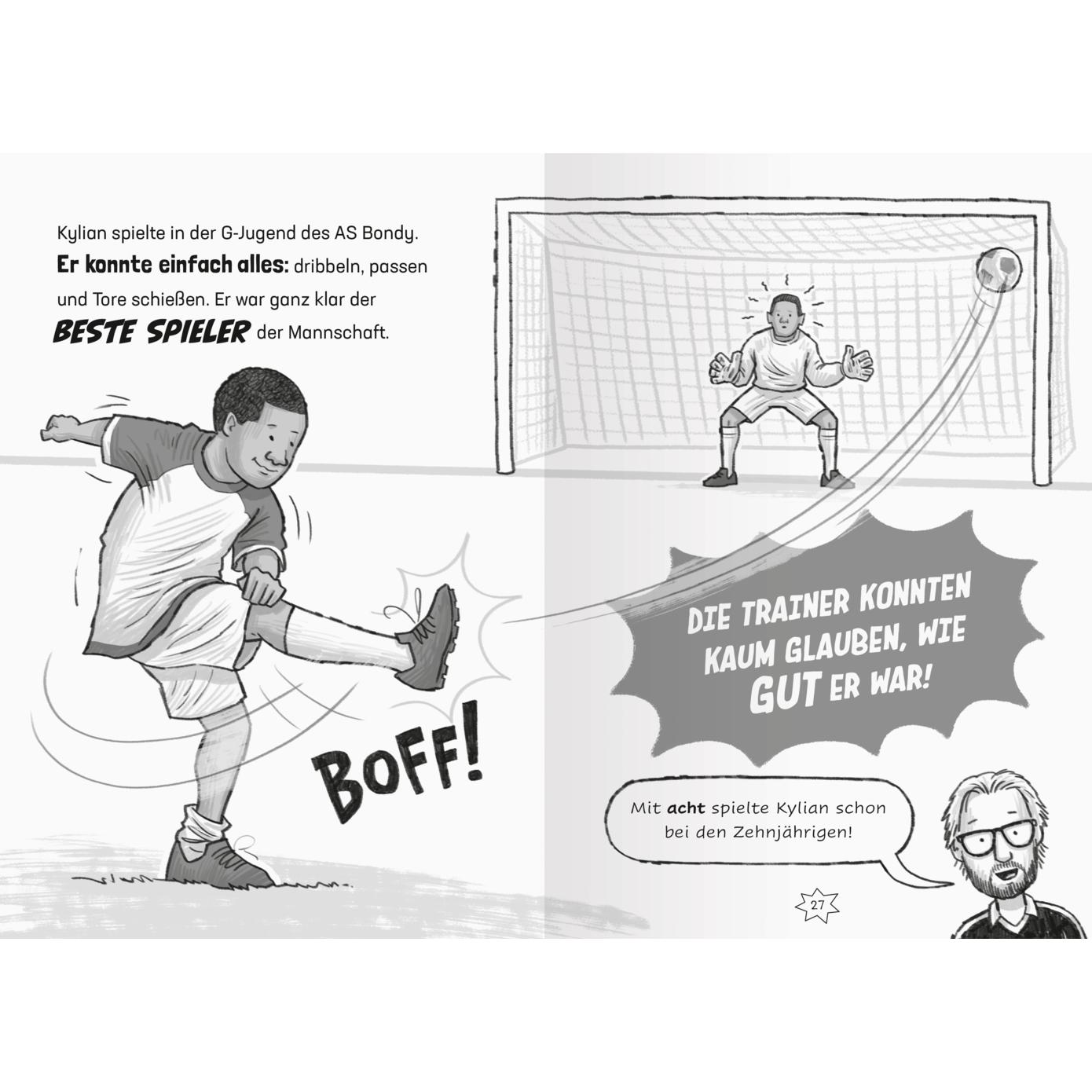 Thumbnail - Fussball-Stars - Alles über Mbappé, Kinderbücher von Simon Mugford, Ulrich Thiele, Dan Green