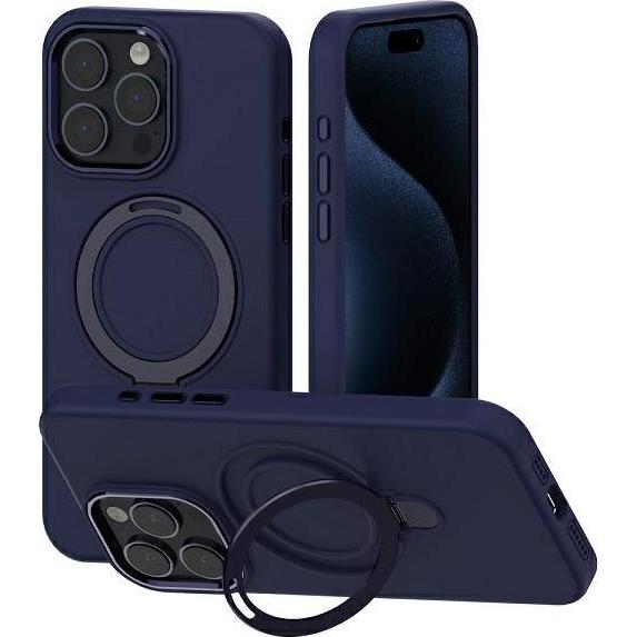 Mercury MagSafe Stand Silicone iPhone 15 / 14 / 13 6,1" niebieski /blue (Apple iPhone 15), Smartphone Hülle, Blau