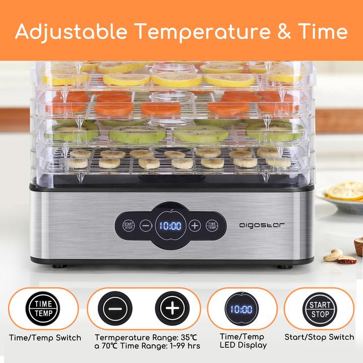 Immagine prodotto Aigostar Essiccatore Essiccatore per funghi Timer per erbe aromatiche e frutta 240W