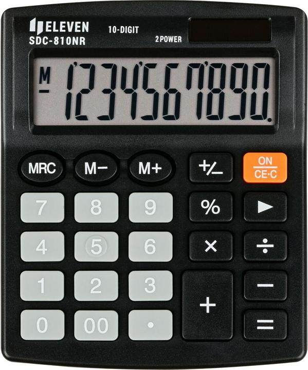 Actual product image Eleven kalkulator biurowy SDC810NR 10-cyfrowy wyświetlacz podwójnie zasilany (bateria oraz bateria (Solar cells, Batteries)