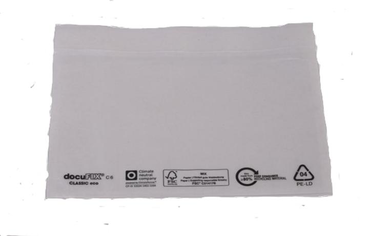 Produktbild Docufix 1.000 ® CLASSIC Lieferscheintaschen eco Kunststoff DIN C6 (C6, 1 Stück)