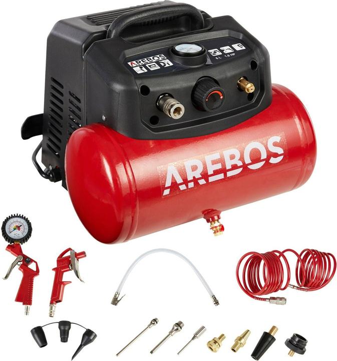 Arebos Compresseur d'air (8 bar, 6 l)