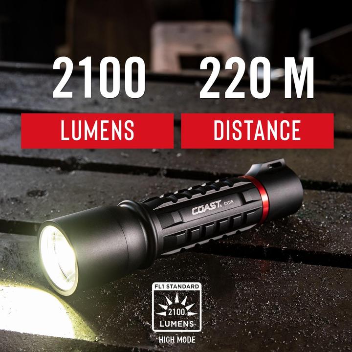 Produktbild Coast XP11R wiederaufladbare Taschenlampe, 2100 Lumen - Vending Pack (15.80 cm, 2100 lm)
