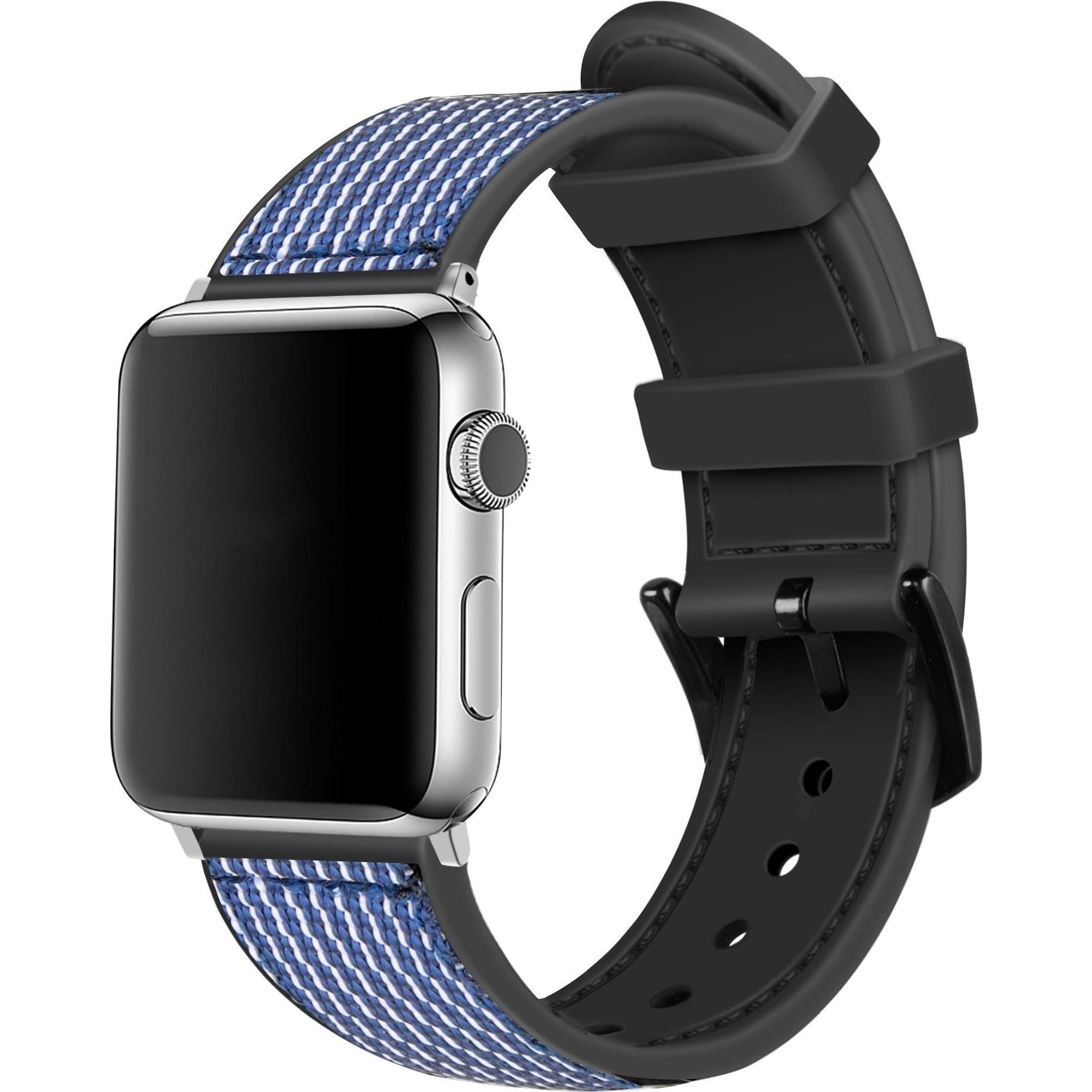 Thumbnail - Strap-it Armband (Silikon, Nylon, Apple Watch), Uhrenarmband, Blau