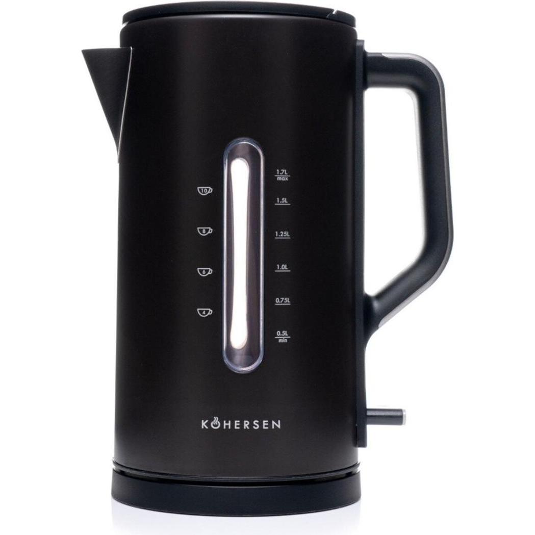 Kohersen Modern Matt elektrischer Wasserkocher A451 schwarz, Bollitore, Nero