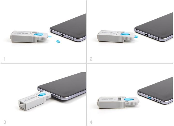 Actual product image Delock Micro USB port blocker set for micro USB socket 5 pieces
