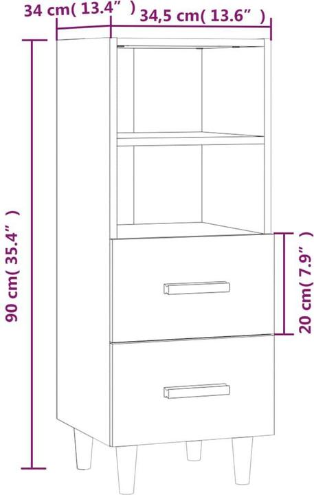 Image du produit vidaXL Sideboard (34.50 x 34.50 x 90 cm)