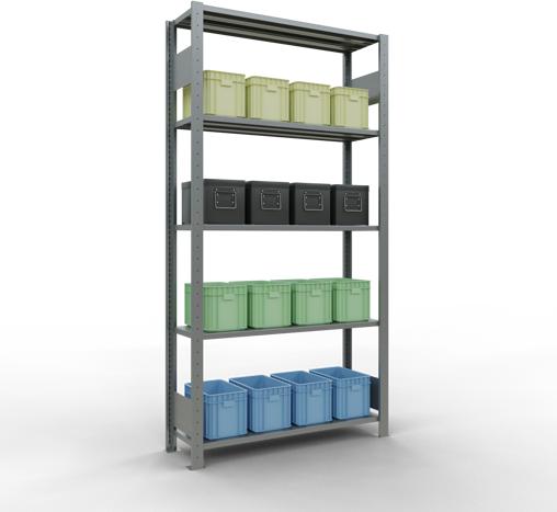 Image du produit Schulte Lagertechnik Système d'étagères de base MULTIplus150 sans boulons avec longerons.