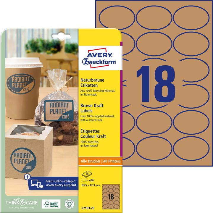 Actual product image Avery Zweckform labels