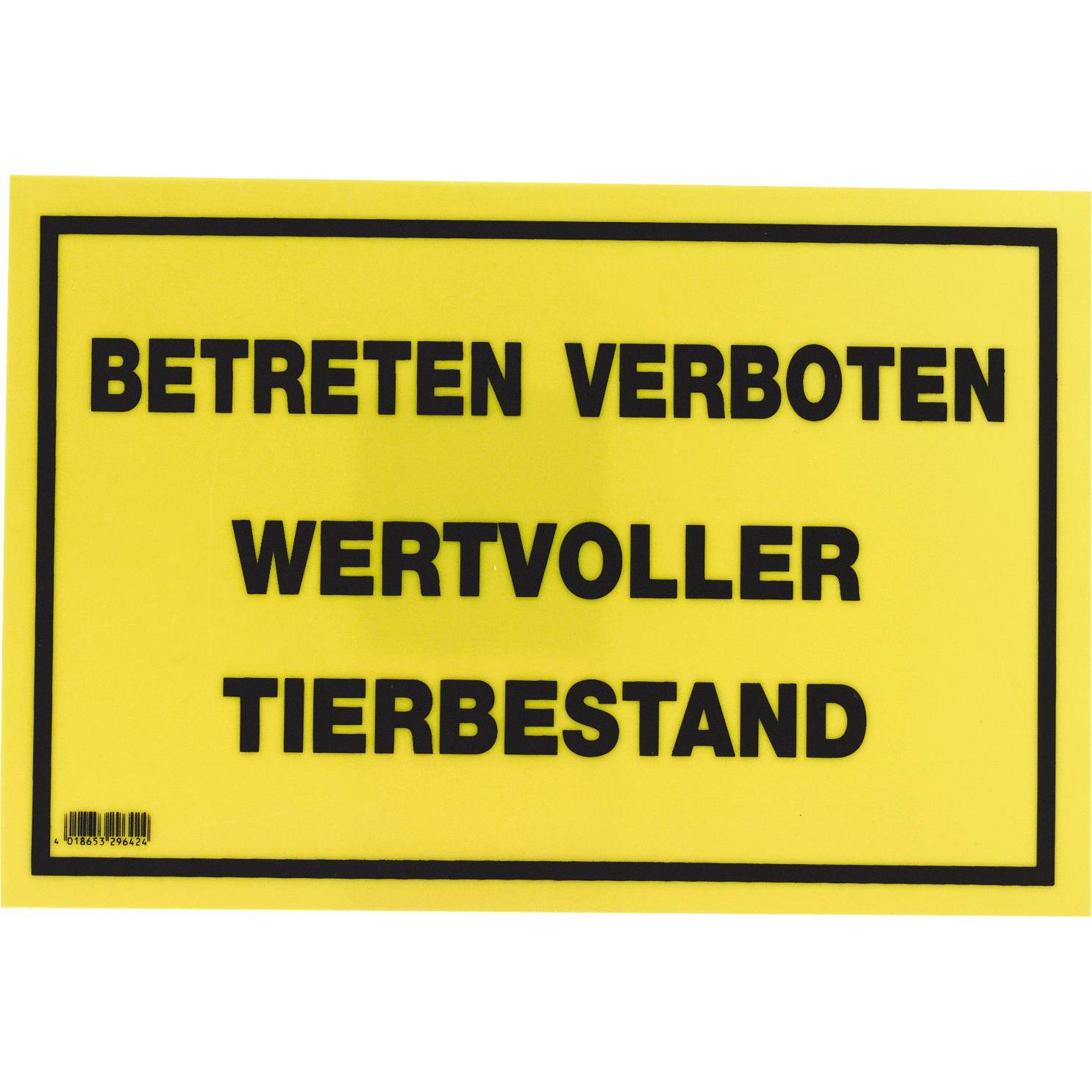 Thumbnail - Kerbl, Sicherheitskennzeichnung, Warnschild 20x30cm, Betreten verboten - Wertv. Tierbestand