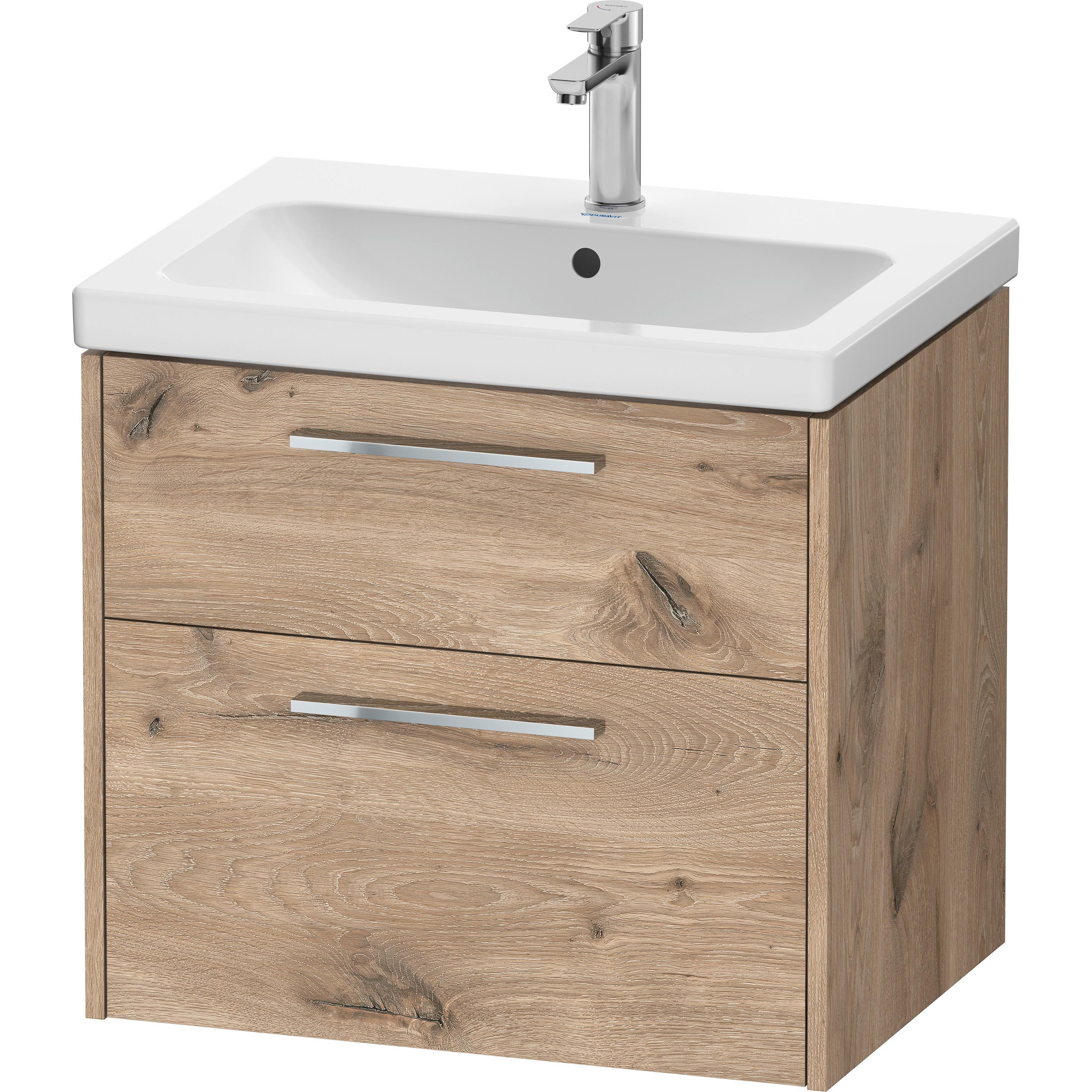 Duravit, Waschbeckenunterschrank, D-Code Waschtischunterbau, 1 Auszug, 634x460mm, Siphonausschnitt, mit Griff