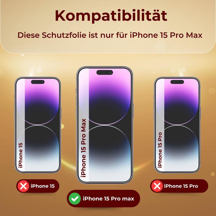 Produktbild Protectorking 1x echtes Tempered 9H Panzerhartglas 3D KLAR (1 Stück, Apple iPhone 15 Pro Max)