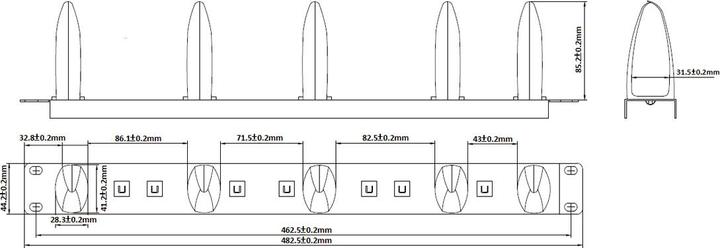 Image du produit Value 26.99.0345 Panneau de gestion des câbles Accessoires d'étagères