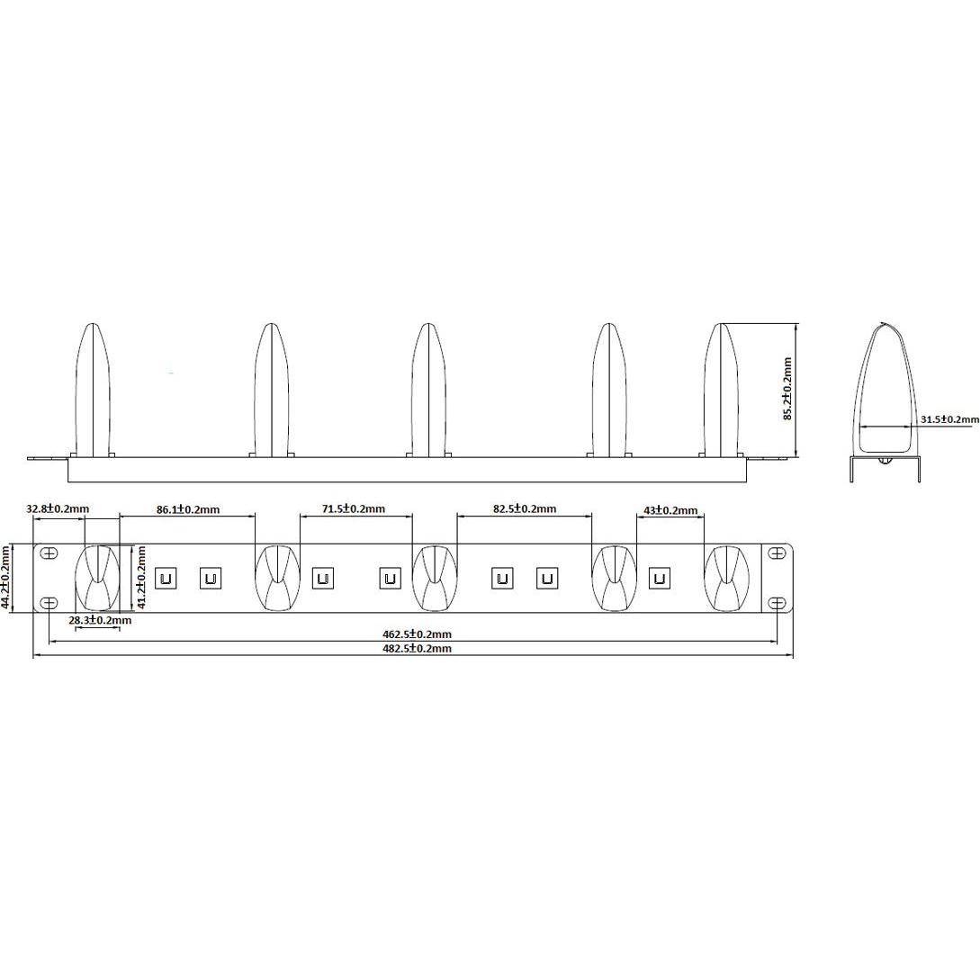 Thumbnail - Value 26.99.0345 Kabelmanagementtafel Regalzubehör, Serverschrank Zubehör, Grau