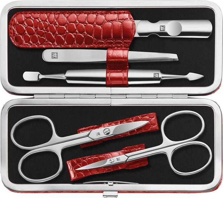 Produktbild Zwilling Classic Inox Rahmenetui, 5-tlg | Rindleder | Rot