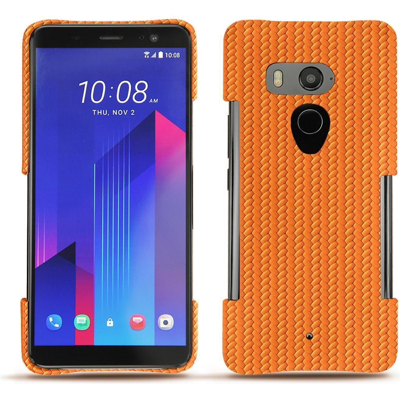 Noreve Lederschutzhülle (HTC U11+), Smartphone Hülle, Orange