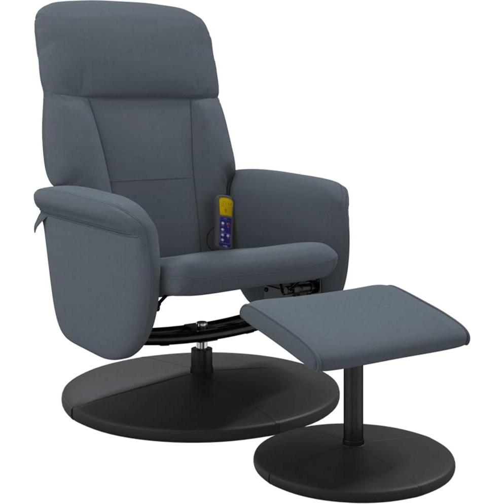 VidaXL, Massageliege + Massagesessel, Massagesessel mit Fusshocker Dunkelgrau Samt,Farbe