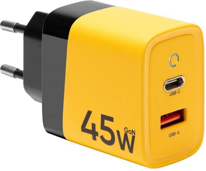 Actual product image Tactical Microgrid GaN 45W Charger Power Supply USB-C USB-A - Yellow (45 W)
