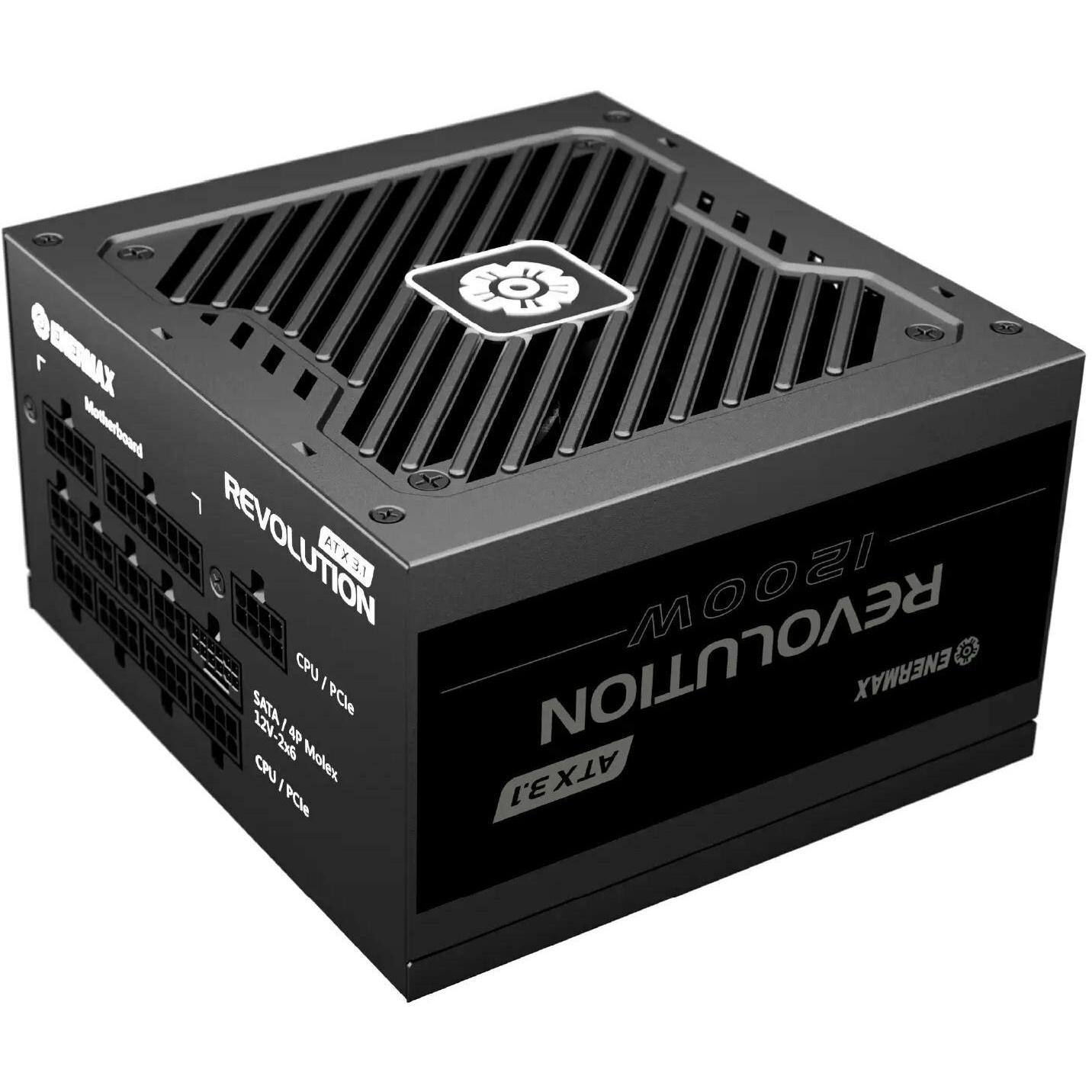 Enermax Power Supply 1200W Revolution3 80+ Gold Black ATX3.1 (1200 W), Alimentatore PC, Nero