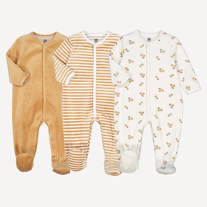 Produktbild La Redoute Collections 3er-Pack Samt-Strampler (68)
