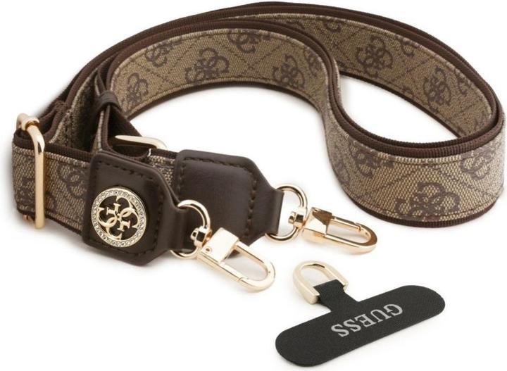 Guess Universal lanyard CBDY 4G Tether Patch Strass Metal Logo brown