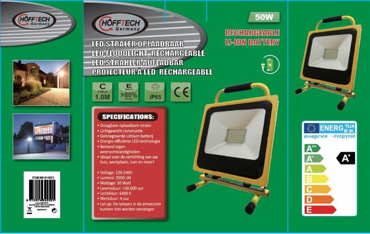 Actual product image ProPlus Led floodlight 50w - rechargeable (3500 lm)