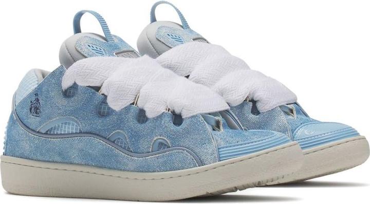 Produktbild Lanvin curb sneakers in leather and mesh color denim blue (37)