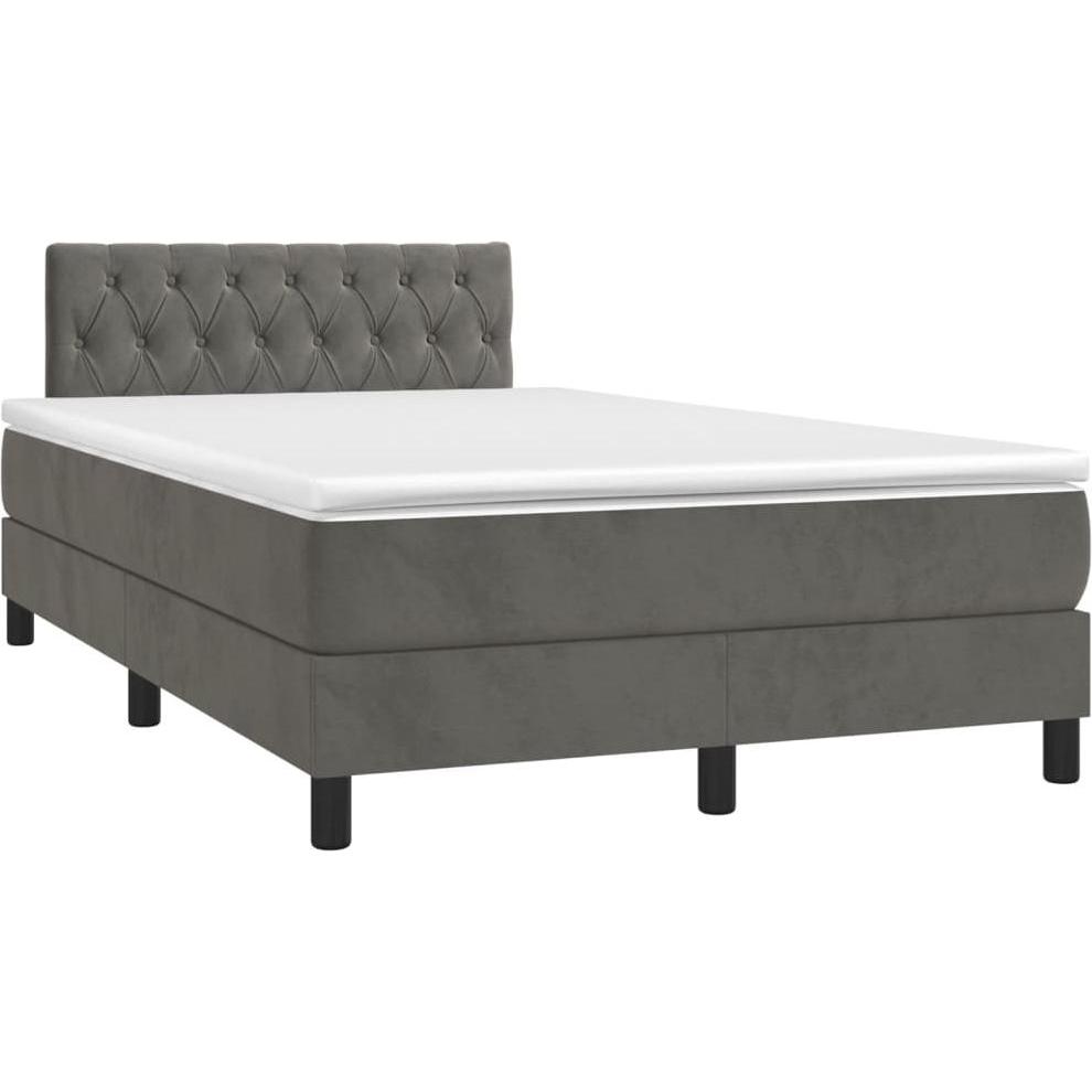 VidaXL, Bett, Bo x springbett mit Matratze Dunkelgrün 120 x 190 cm Samt (120 x 190 cm)