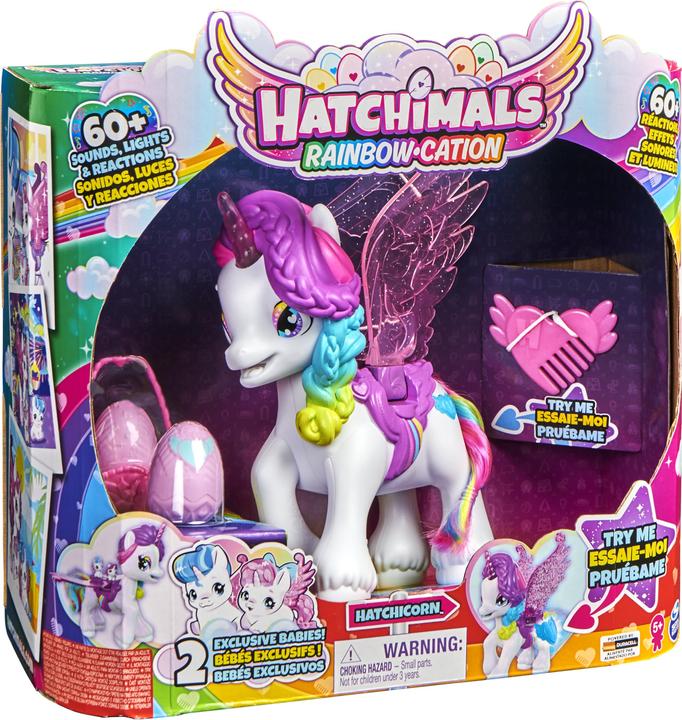 Actual product image Hatchimals Interactive unicorn with moving wings and over 60 light and sound effects