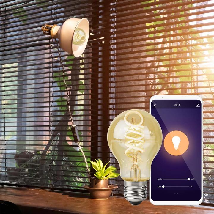Produktbild Nedis SmartLife LED Filament Lampe | Wi-Fi | E27 | 360 lm | 4.9 W | Warm bis kühlen weiss | 1800 - 65 (E27, 360 lm, 1x)