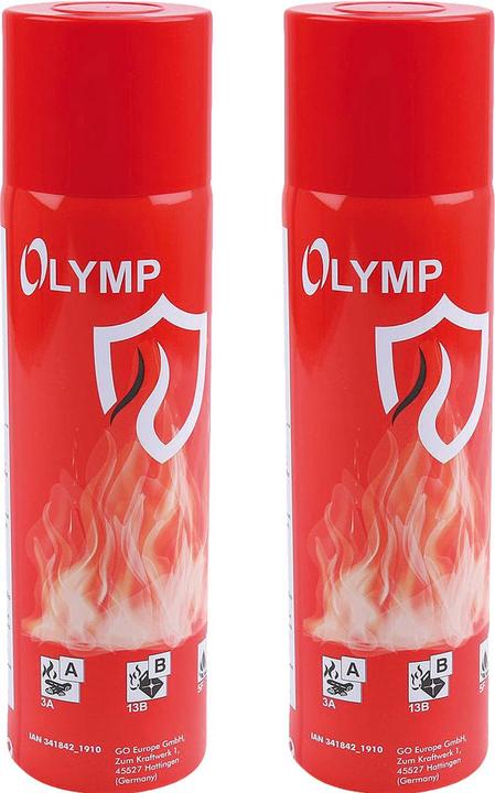 Produktbild Olymp 2er-Set Feuerlösch Spray (500ml) für Küche, Haus, Camping – Universal Feuerlöscher (A, B, F)