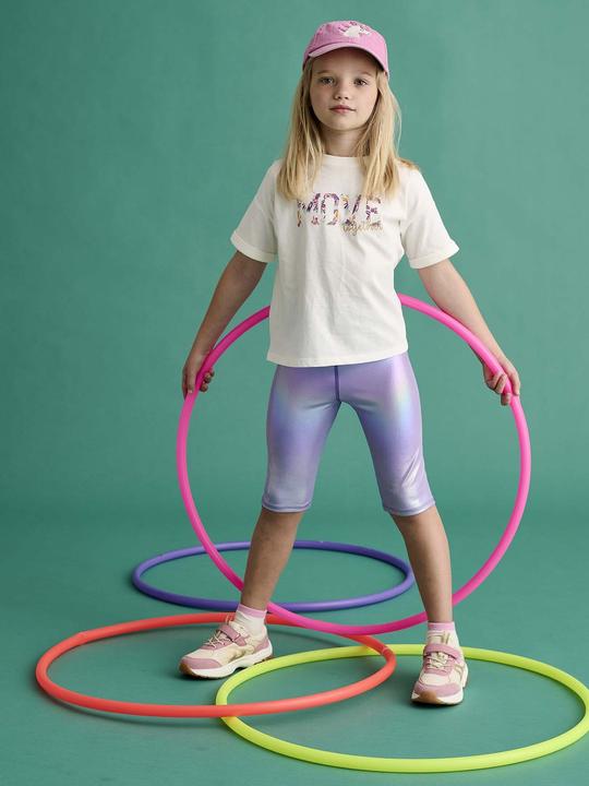 Actual product image Vertbaudet Mädchen Sport-Set: T-Shirt & Radlerhose mit Glanzeffekt (128)