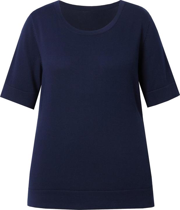 Image du produit Ulla Popken Pull twinset en coton Pima, col rond et manches courtes (42, 44)