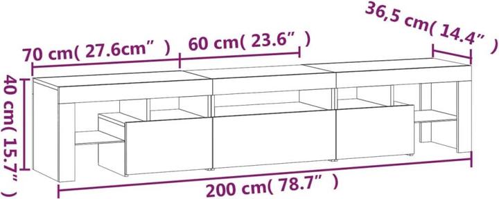 Image du produit vidaXL Alana (200 x 36.5 x 40 cm)