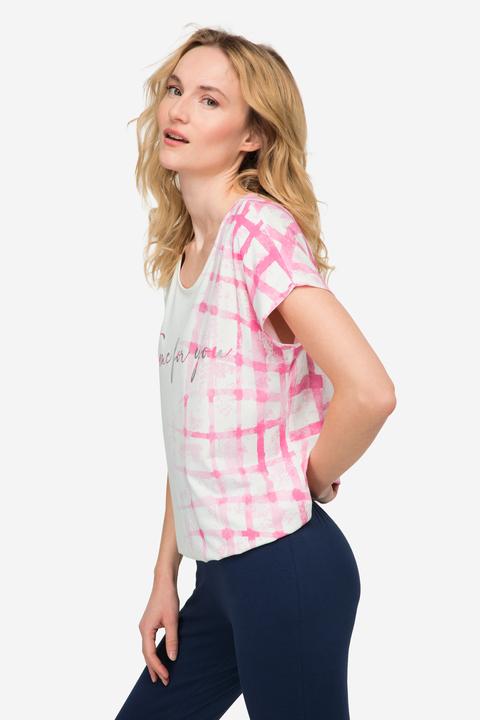 Produktbild Laurasøn T-Shirt, oversized, Karoverlauf, Rundhals, Halbarm (M)