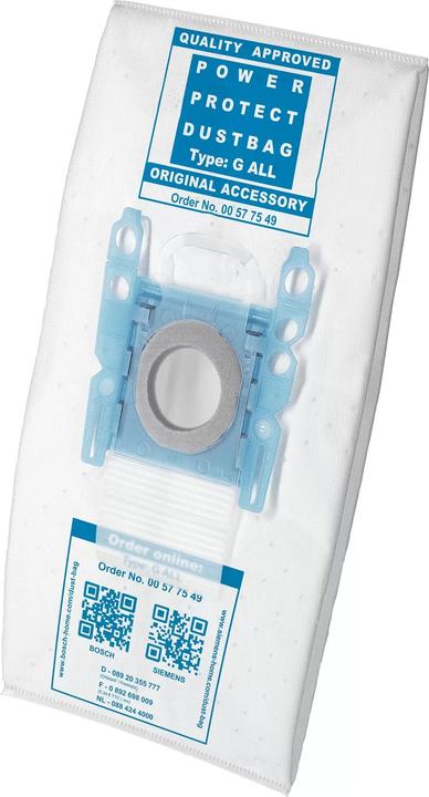 Produktbild Bosch Hausgeräte 00577549 Typ G All Plus PowerProtect SMS Staubsaugerbeutel und Filter-Set (5x)