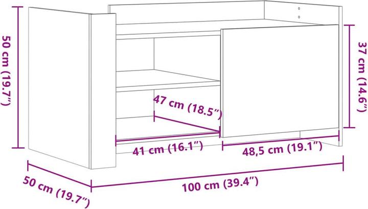 Image du produit vidaXL Couchtisch (50 x 100 x 50 cm)