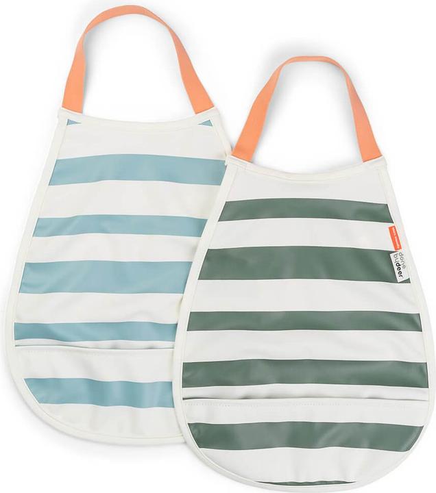 Done by Deer Pull-over Lätzchen 2er Pack Stripes Blau / grün (6 Monate)