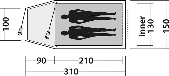 Actual product image Easy Camp Spirit 200 Tent (Tunnel tent, 2.90 kg, 2 persons)