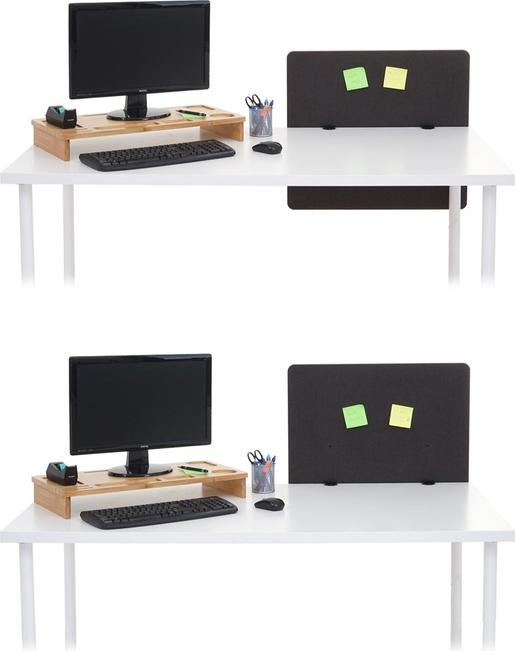 Image du produit Mendler Cloison acoustique de bureau, écran d'intimité de bureau, double paroi tissu/textile - 65x60cm