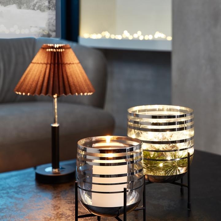 Actual product image Formano Tischlampe Schwarz Plissee Schirm (E27)