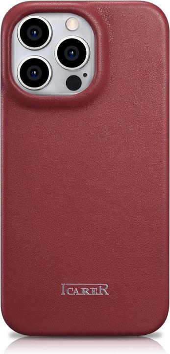 Image du produit iCarer CE Premium Leather Folio Case for iPhone 14 Pro Magnetic Flip Leather Folio Case MagSafe Red (Apple iPhone 14 Pro)