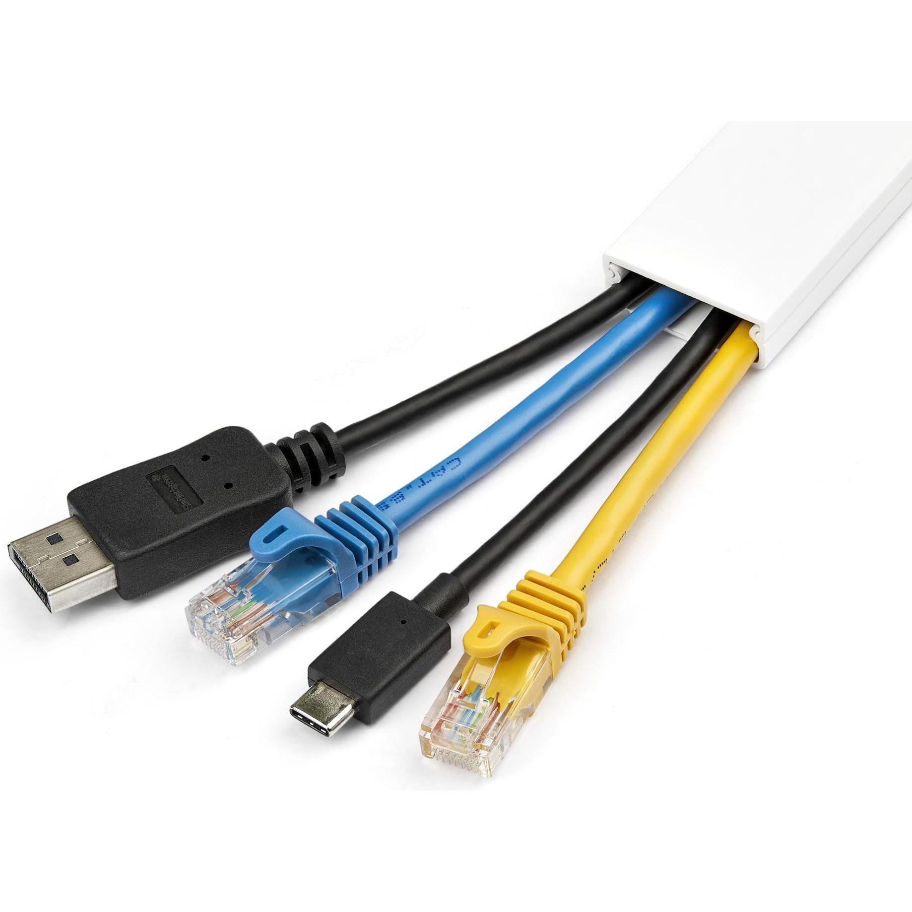 Thumbnail - StarTech, Kabelschutz + Kabelführung, Solid Cable Management Raceway with Adhesive Tape & Cover, 1-1/4"(32mm)W x 3/8"( (...