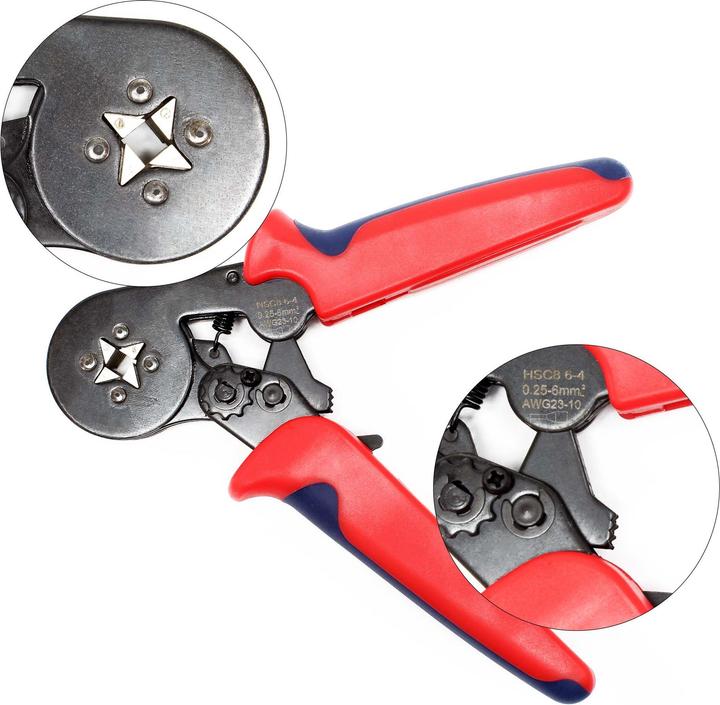 Produktbild Wiltec Crimpzange Aderendhülsen 0,25-6mm Aderendhülsenzange Zange Kabelschuhe (240 mm)