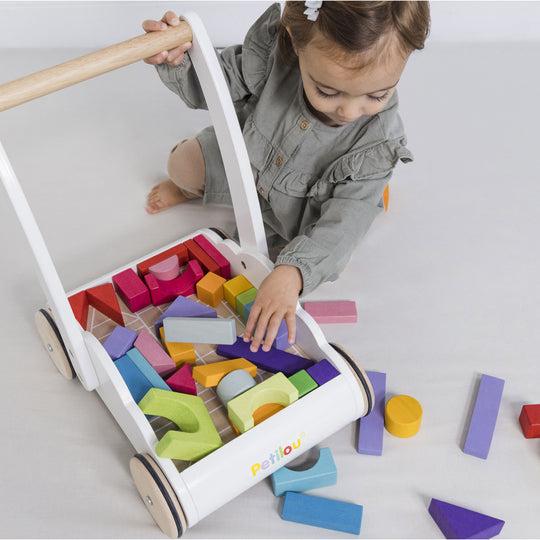 Actual product image Le Toy Van Baby walker with blocks in rainbow colours